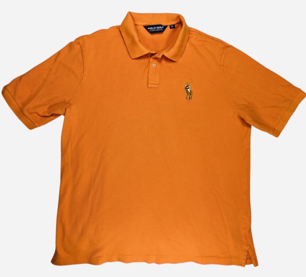 Polo Golf Ralph Lauren Men’s XL Orange Pima Cotton Polo Shirt Big Pony